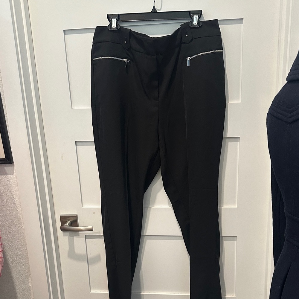 Premise Women's Black Trousers with Silver-tone Hardware